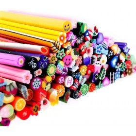 Beauty7 Nail Art 100pcs 3D Bâtons Canes Fimo Fruit Ongle Déco de Autocollantes