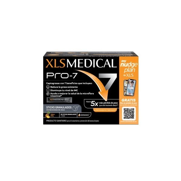 XLS Medical Pro-7 Résultats en 1 mois avec 7 bénéfices, 3 séances Service Nutritionniste avec mynudgeplan, Origen Naturel, 90