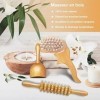 Lot De 3 Massage Bois Appareil Anti Cellulite Maderotherapie Kit Complet Cellulite Drainage Lymphatique Gua Sha Masseur Pour 