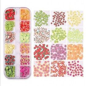 Nail Art 3D Fruit Ongles Tranches Assorti pour DIY coration des Ongles Diverses formes de fruits 