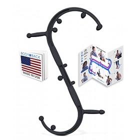 Body Back Buddy Appareil de Massage du Dos avec Anglais Affiche, Bâton de Massage à Main Noir 