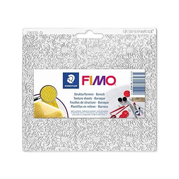 STAEDTLER - Fimo Accessoires - Plaque de texture pegboardable - Motif Baroque - 8744 14