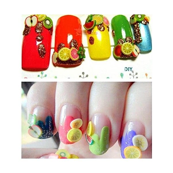 U-M PULABOCreat Nail Art Décoration Multi-Usage Mignon Ongles Fruits Frais Bâtons De Fruits en Argile Polymère 12 Modèles P