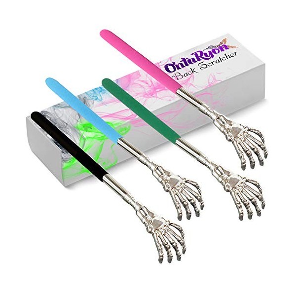 OntaRyon Gratte Dos Télescopique | Extensible Grattoir à Dos | Portable Back Scratcher | Griffe Fantôme Massage