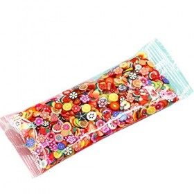 1000 pièces/Sac 3D en pâte polymère Clou dargile à Ongles tranches Tranches Cartoon Étoile Fleur Fruit Plume Manucure Nail A