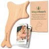 MagicBeech Pagaie de massage pour maderothérapie et drainage lymphatique en bois de hêtre huilé masseur cellulite 15 x 26 cm 