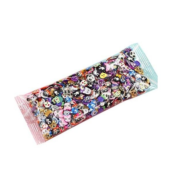 1000pcs / Sac Tranches Ongles 3D en pâte polymère Ongles tranches polymère étoile Cartoon Fleur Fruit Plume Manucure Décorati