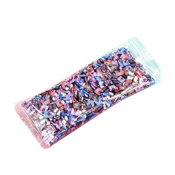 1000pcs / Sac Tranches Ongles 3D en pâte polymère Ongles tranches polymère étoile Cartoon Fleur Fruit Plume Manucure Décorati