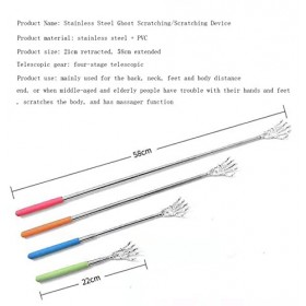 3 pièces Gratte-dos extensible portatif, Gratte-Dos Télescopique, Grattoir Extensible pour le Soulagement des Démangeaisons n