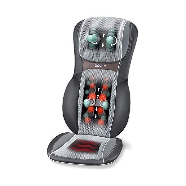 Beurer MG 295 Housse de Massage Shiatsu 3D | 4 Têtes de Massage Relaxantes ¬| 3 Zones de Massage pour le dos, le Cou et les é