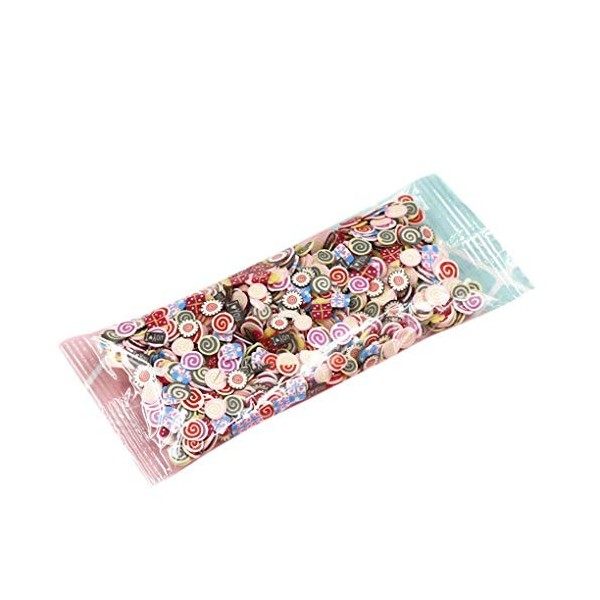 1000pcs / Sac Tranches Ongles 3D en pâte polymère Ongles tranches polymère étoile Cartoon Fleur Fruit Plume Manucure Décorati