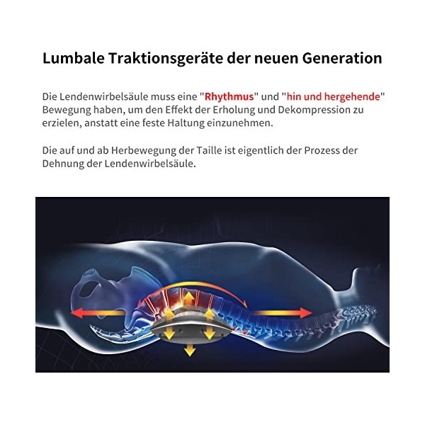 Traction électrique du dos avec vibrations et fonction chauffante, étirement automatique efficace, 3 niveaux de température, 