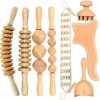 Outils de massage en bois 8 en 1 - Rouleau de massage en bois - Anti-cellulite - Pour soulager les douleurs musculaires