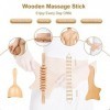 Outils de massage en bois 8 en 1 - Rouleau de massage en bois - Anti-cellulite - Pour soulager les douleurs musculaires