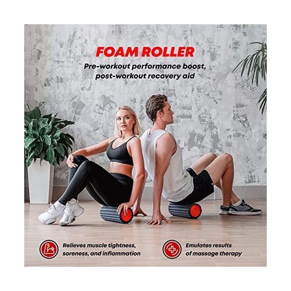 ELVIRE SPORT Rouleau de Massage Musculaire | Foam Roller, Doux et Trigger Point, Balle Massant, Rouleau Massage Pieds | Soula