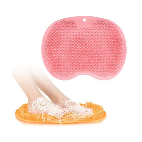 2 pièces Laveur de Pieds de Douche, Bassin de Bain de Pieds, Tapis de Massage des Pieds, Brosse Pieds Douche Foot Scrubber av