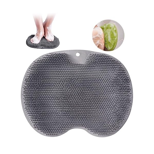 Brosse à pieds - Appareil de massage - Douche avec ventouse - Silicone antidérapant - Tapis de massage pour nettoyer les pied