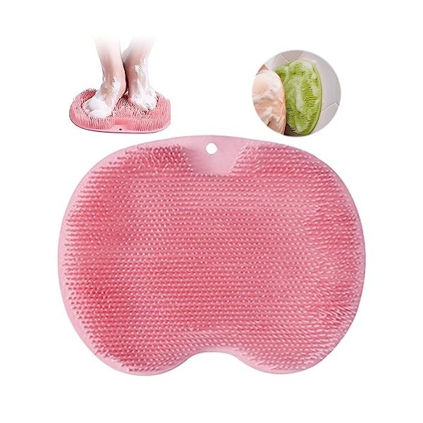 Brosse à pieds - Appareil de massage - Douche avec ventouse - Silicone antidérapant - Tapis de massage pour nettoyer les pied