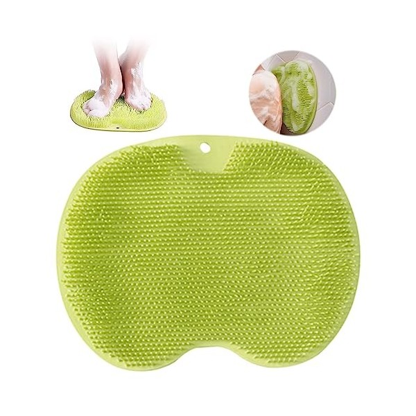 Brosse à pieds - Appareil de massage - Douche avec ventouse - Silicone antidérapant - Tapis de massage pour nettoyer les pied