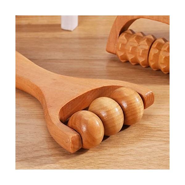 Beavorty Rouleau De Massage En Bois 2 Pièces Rouleau De Point De Déclenchement Muscles Endoloris Outils De Massage Pour Le Co