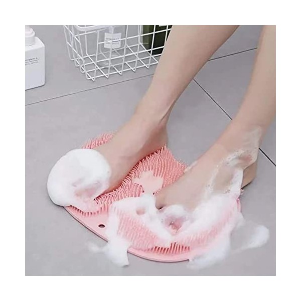 Hrwxear Épurateur De Pieds Et De Dos De Douche Massage Brosse Pied Brosse Pieds Douche avec Antidérapant Ventouses, pour Nett