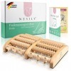 NESILY Rouleau de Massage des Pieds en Bois, Outils de Réflexologie Appareil Massage pour Soulager Fasciite Plantaire, Douleu