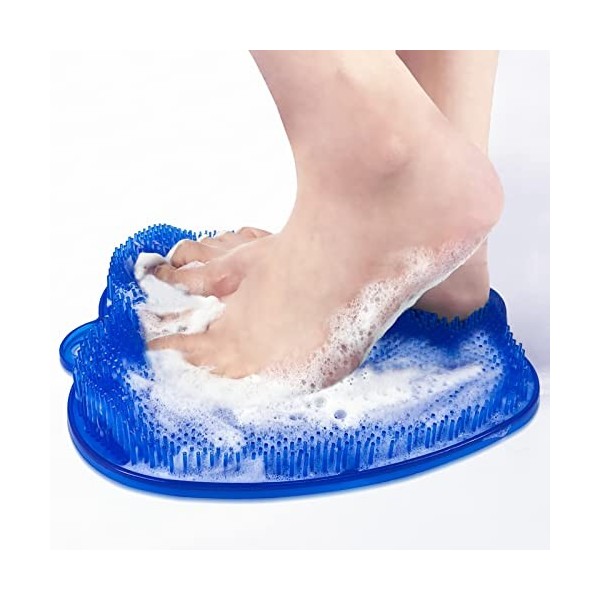 Laveur de Pieds de Douche, Foot Scrubber Douche Brosse Pieds avec Ventouse, Coussin de Massage Apaisant et Relaxant pour Nett