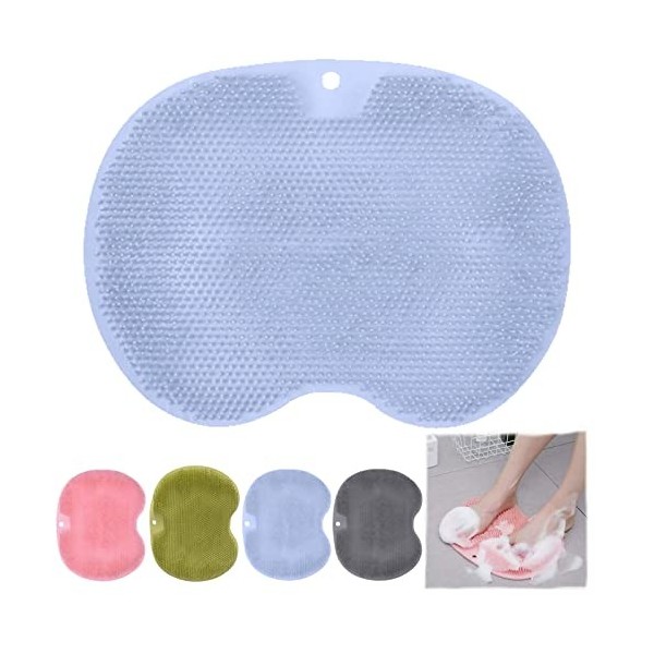 Brosse de massage pour la douche, Tapis de massage en silicone antidérapant pour les pieds et le dos de douche, Nettoyeur de 