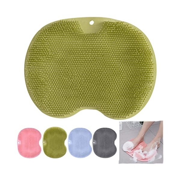 Brosse de massage pour la douche, Tapis de massage en silicone antidérapant pour les pieds et le dos de douche, Nettoyeur de 