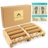 Kendao® Rouleau de Massage en Bois • Appareil de Massage des Pieds • Drainage Lymphatique & Solution de Relaxation Manuel • T