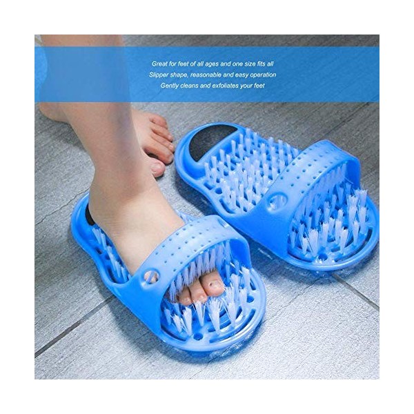 HERCHR Brosse à Pied pour Douche, Laveur de Pieds de Douche Nettoyage et Massage pour Les Pieds avec Ventouses Antidérapantes