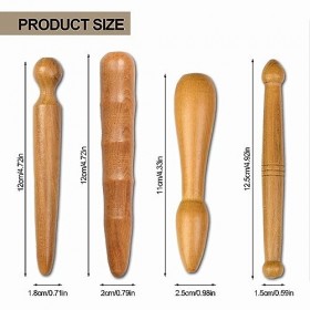 KALUROIL 4 PCS Massage Bois - Ensembles doutils de massage avec pour les professionnels Massage des pieds et des mains Bâton