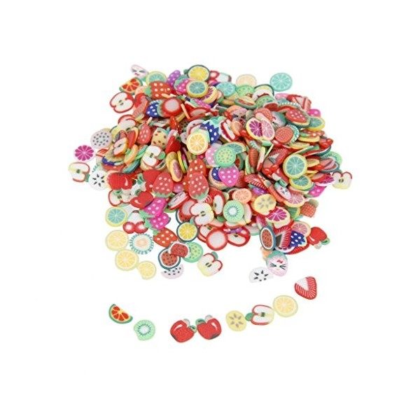 1000pcs Fruits Assortis Nail Art 3D Décorations en Pâte Polymère