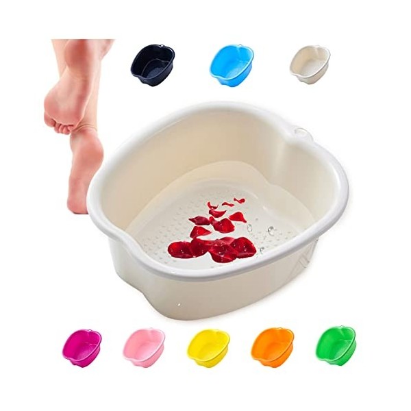 DIIQII Grande Bassine Plastique Bain de Pied, Baignoire de Soins Des Pieds pour Pédicure avec Massage Pour Tremper Les Pieds 