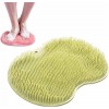 Épurateur de Pieds et de Dos de Douche, Coussin de Massage, Brosse Pieds Douche avec Antidérapant Ventouses Vert 