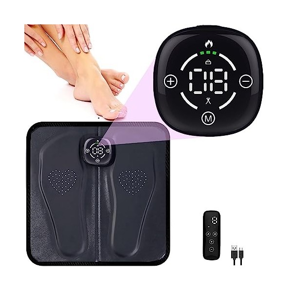 Masseur électrique Pied, EMS Massage des Pieds Utilisé pour Soulager les Douleurs Musculaires et la Circulation Sanguine, 10 