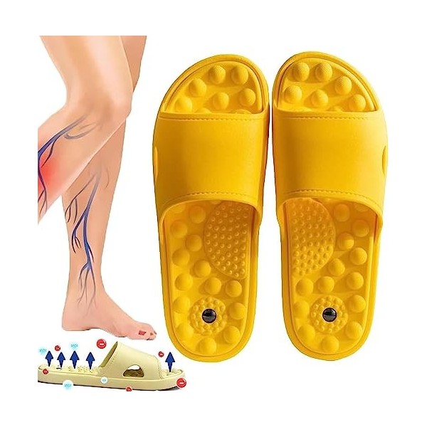 Far Infrared Ionictitan Heightening Shape Massage Slippers, Acupressure Foot Massage Slippers, Reflexology Foot Massager Tool