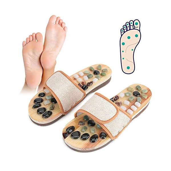 Chaussons de massage Acupression Jade Stone Stone Massage des pieds 41 