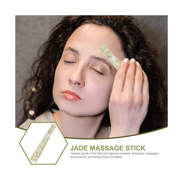 Lurrose Stylo Dacupression Manuel En Jade - Cristal Gua Sha - Outils De Massage - De Massage - Point De Déclenchement Guasha