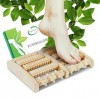 HealthZone Rouleau de massage pour les pieds en bois de bouleau - Appareil de réflexologie - Rouleau avec sac et instructions