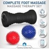 Foot Massager Roller & Spiky Ball Therapy Set - Massage Tool for Muscle Pain Relief from Plantar Fasciitis | Best for Trigger