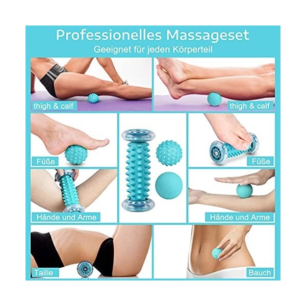 BOENFU Lot de 3 rouleaux de massage pour les pieds - Pour soulager les douleurs musculaires