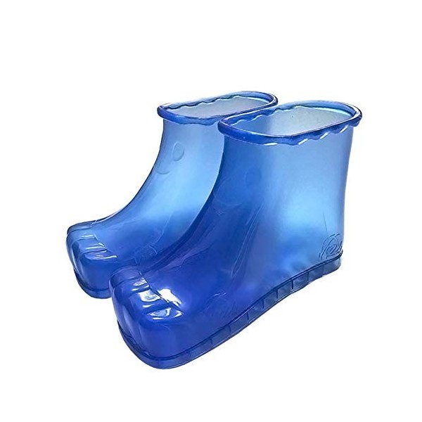 iSunday Pieds Bain Massage Bottes Spa Ménage Relaxation Seau Bottes Pieds Soin Chaud Compres Chaussures - Bleu, 16.5Cm