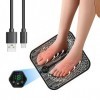 Netinpeater Massage des Pieds, Tapis électrique portatif de massage, 6 Modes et 19 Intensités EMS Foot Massage Pad, Machine d