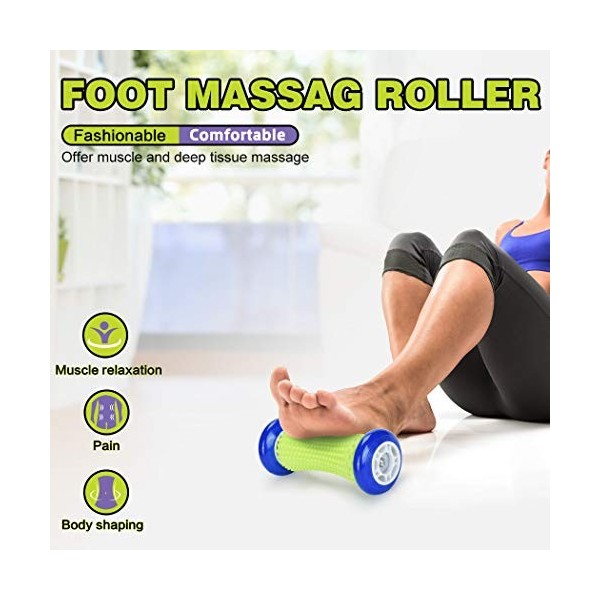 SUKUDON Rouleau Massage Pied Simple Pratique Mains Muscle Roller Stick pour Les Maux de Dos et Soulager Douleur Musculaires, 