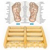 Wisdom1674 Rouleau de Massage des Pieds, Outils de Massage Pieds en Bois, Acupression Shiatsu Original pour Réduction du Stre