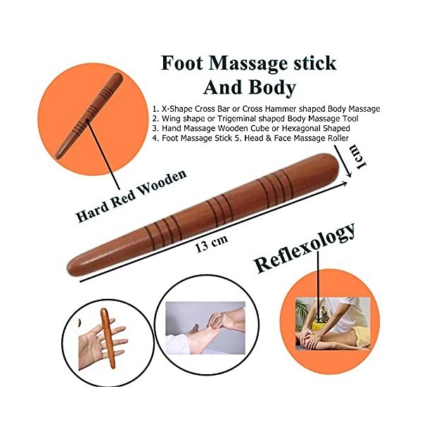 Matas 1 pièce de massage thaïlandais en bois pour les pieds 13cm 