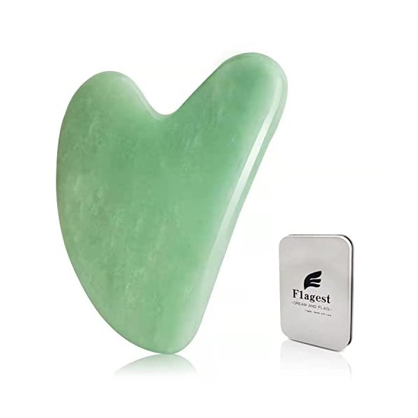 Flagest Gua Sha Visage Corps - Quartz Rose Jade - Facial Gua Sha -Outil de Massage dacupuncture Anti Rides pour le Yeux, le 