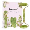 【3 PCS】Kits de Massage Jade Roller et Gua Sha, Rouleau Facial anti-âge Naturel pour Traitement des Poches des Yeux, Resserrem