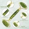 VESHENGA Gua Sha et Jade Roller Visage Kits de massage, Rouleau visage naturel jade scratch set, rouleau beauté visage pour r